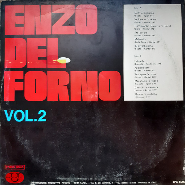 Enzo Del Forno - Enzo Del Forno Vol.2 | Universal (LPX 50021) - 2