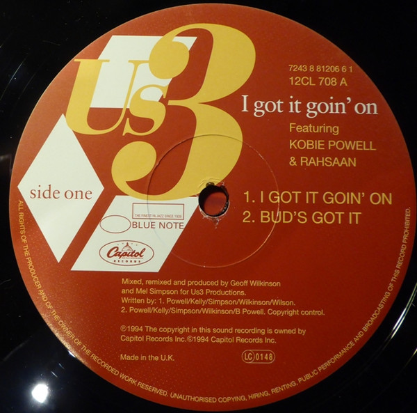 Us3 Featuring Kobie Powell & Rahsaan - I Got It Goin' On | Capitol Records (12CL 708) - 3 Us3 Featuring Kobie Powell & Rahsaan - I Got It Goin' On | Capitol Records (12CL 708) - 3