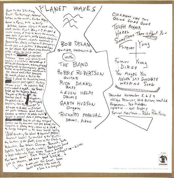 Bob Dylan - Planet Waves | Asylum Records (7E-1003) - 2 Bob Dylan - Planet Waves | Asylum Records (7E-1003) - 2