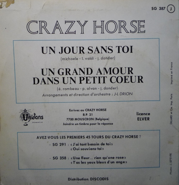 Crazy Horse - Un Jour Sans Toi | Disc'Az (AZ 10.786)