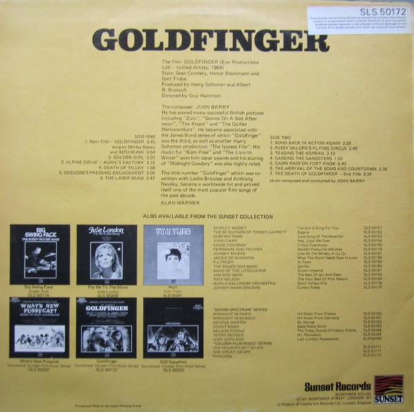 John Barry - Goldfinger (Original Motion Picture Score) | Sunset Records (SLS 50172) - 2 John Barry - Goldfinger (Original Motion Picture Score) | Sunset Records (SLS 50172) - 2