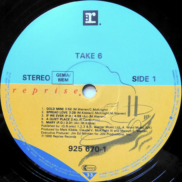 Take 6 - Take 6 | Reprise Records (925 670-1) - 3 Take 6 - Take 6 | Reprise Records (925 670-1) - 3