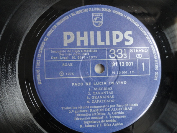 Paco De Lucía - Encuentro Con El Hechizo - Paco De Lucia En Concierto | Philips (91 13 001) - 4