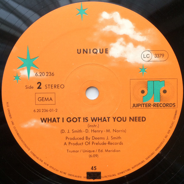 Unique - What I Got Is What You Need | Jupiter Records (6.20236) - 3 Unique - What I Got Is What You Need | Jupiter Records (6.20236) - 3