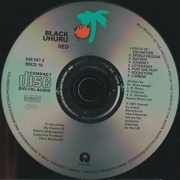 Black Uhuru - Red | Island Records (846 567-2) - 3 Black Uhuru - Red | Island Records (846 567-2) - 3
