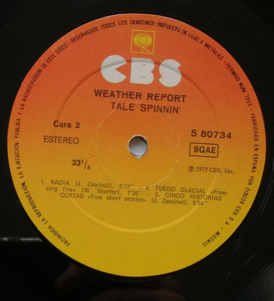 Weather Report - Tale Spinnin' - Vinilo | CBS (S 80734) - 4