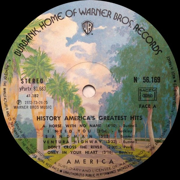 America - History · America's Greatest Hits | Warner Bros. Records (56.169) - 3 America - History · America's Greatest Hits | Warner Bros. Records (56.169) - 3