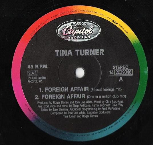 Tina Turner - Foreign Affair | Capitol Records (14-2039046) - 3 Tina Turner - Foreign Affair | Capitol Records (14-2039046) - 3