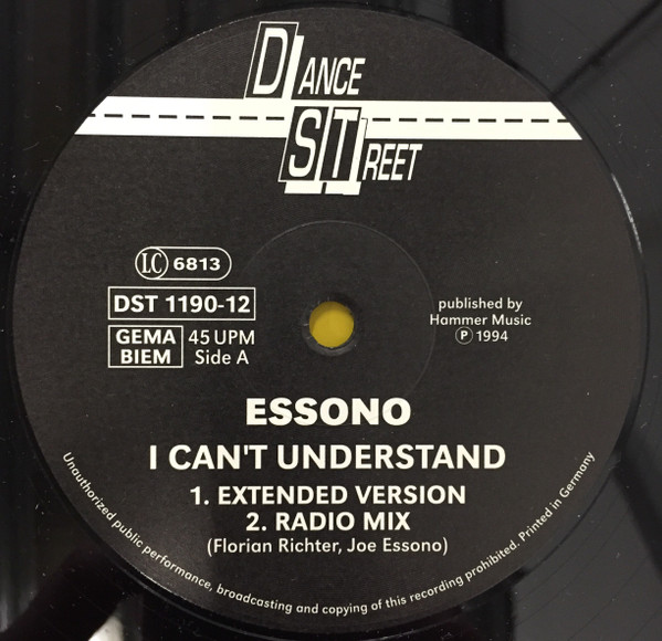 Essono - I Can't Understand | Dance Street (DST 1190-12) - main Essono - I Can't Understand | Dance Street (DST 1190-12) - main