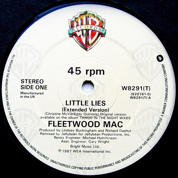 Fleetwood Mac - Little Lies (Extended Version) | Warner Bros. Records (W8291T) - 3 Fleetwood Mac - Little Lies (Extended Version) | Warner Bros. Records (W8291T) - 3