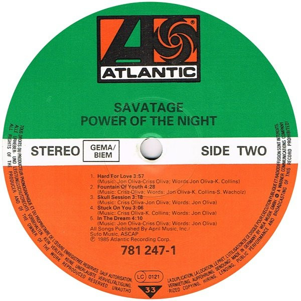 Savatage - Power Of The Night | Atlantic (781 247-1) - 4