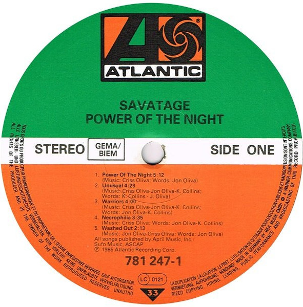Savatage - Power Of The Night | Atlantic (781 247-1) - 3
