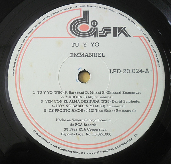 Emmanuel - Tú Y Yo... | Disk (LPD-20024) - 3