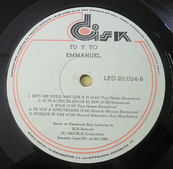 Emmanuel - Tú Y Yo... | Disk (LPD-20024) - 4