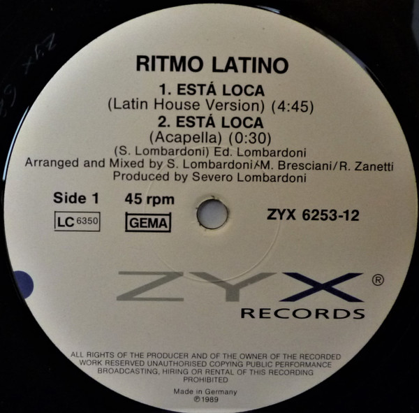 Ritmo Latino - Está Loca | ZYX Records (ZYX 6253-12) - 3 Ritmo Latino - Está Loca | ZYX Records (ZYX 6253-12) - 3