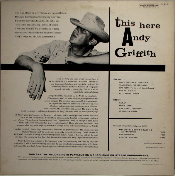 Andy Griffith - This Here Andy Griffith | Capitol Records (T-1215) - 3 Andy Griffith - This Here Andy Griffith | Capitol Records (T-1215) - 3