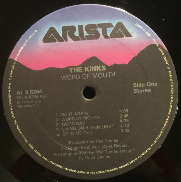 The Kinks - Word Of Mouth [Vinyl] | Arista (AL 88264) - 3