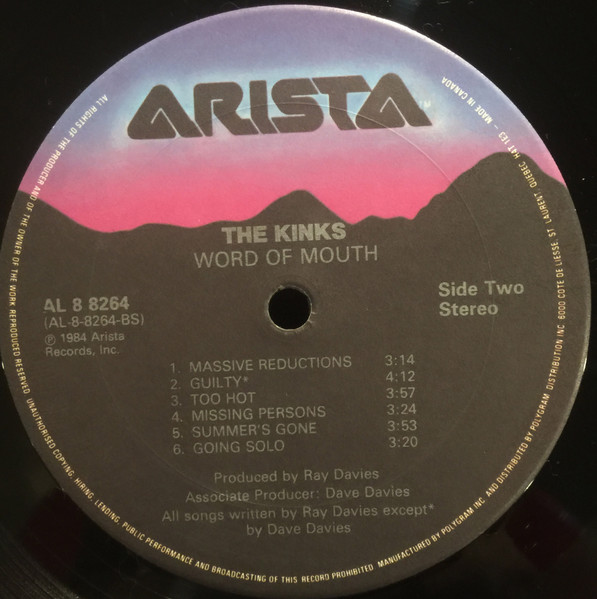 The Kinks - Word Of Mouth [Vinyl] | Arista (AL 88264) - 4