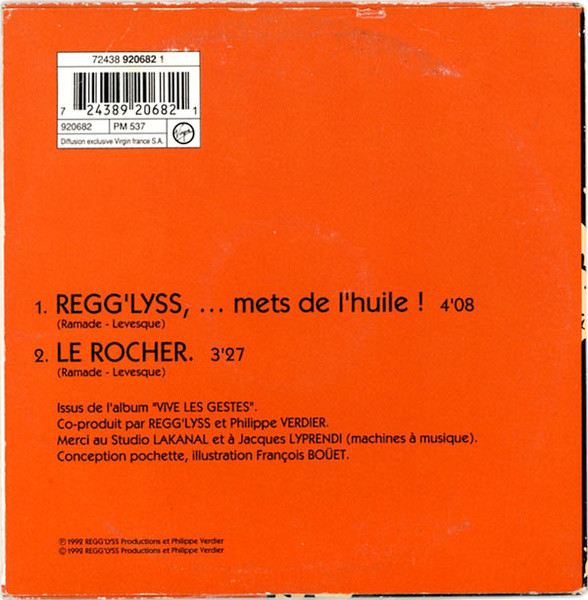 Regg'Lyss - Mets De L'huile / Le Rocher | Virgin (920682) - 2
