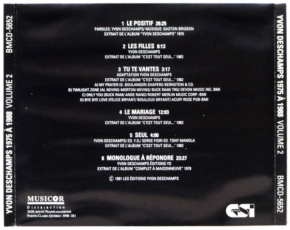 Yvon Deschamps - 1975 À 1988 Volume 2 | GSI Musique (BMCD-5652) - 3