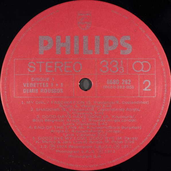 Demis Roussos - Demis Roussos Vedettes 1+1 | Philips (6680 282) - 4 Demis Roussos - Demis Roussos Vedettes 1+1 | Philips (6680 282) - 4