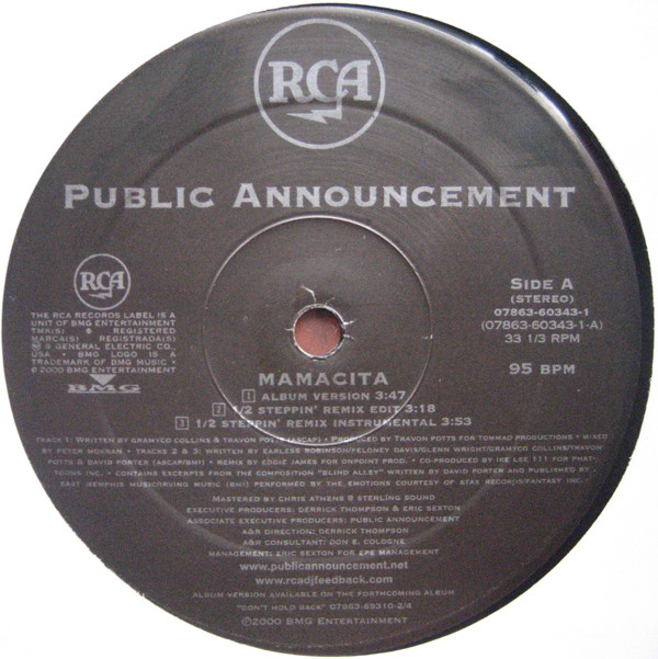 Public Announcement - Mamacita | RCA (07863-60343-1) - 2 Public Announcement - Mamacita | RCA (07863-60343-1) - 2