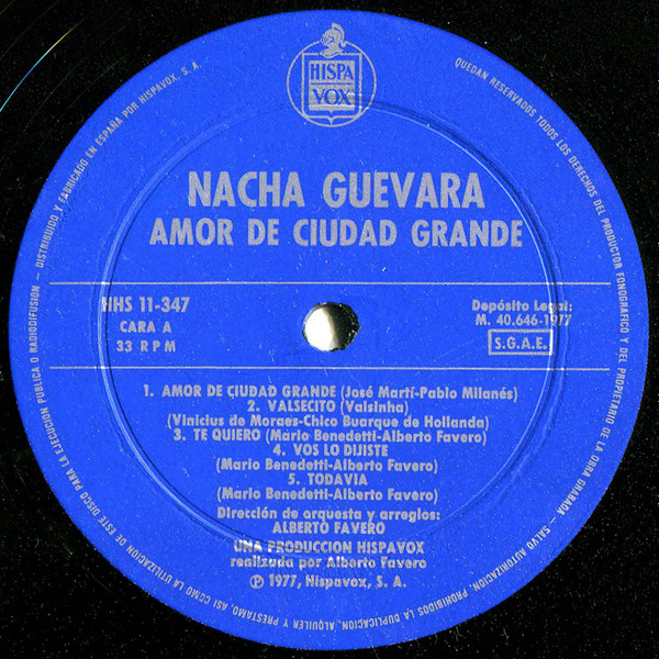 Nacha Guevara - Amor De Ciudad Grande | Hispavox (HHS-11347) - 3