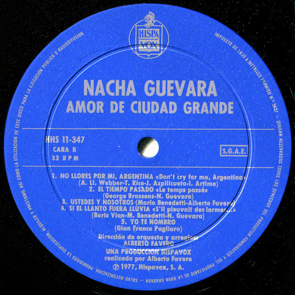 Nacha Guevara - Amor De Ciudad Grande | Hispavox (HHS-11347) - 4