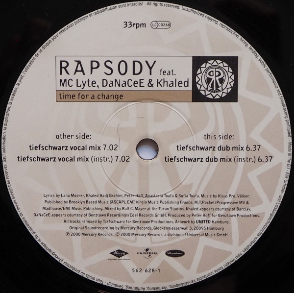 The Rapsody Feat. MC Lyte , DaNaCeE & Khaled - Time For A Change (Tiefschwarz Mixes) | Mercury (562 628-1) - main The Rapsody Feat. MC Lyte , DaNaCeE & Khaled - Time For A Change (Tiefschwarz Mixes) | Mercury (562 628-1) - main