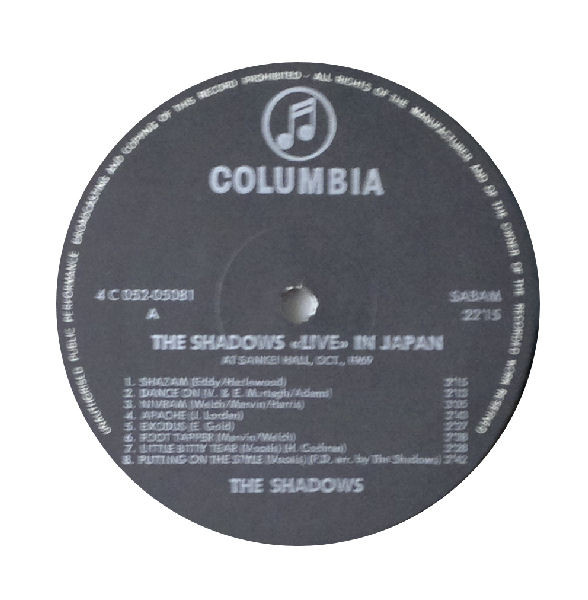 The Shadows - "Live" In Japan At Sankei Hall, Oct. 1969 | Columbia (4 C052-05081) - 3 The Shadows - "Live" In Japan At Sankei Hall, Oct. 1969 | Columbia (4 C052-05081) - 3