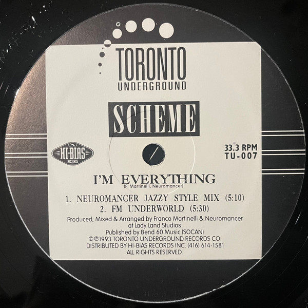 Scheme - And I Need You | Toronto Underground (TU-007) - 3