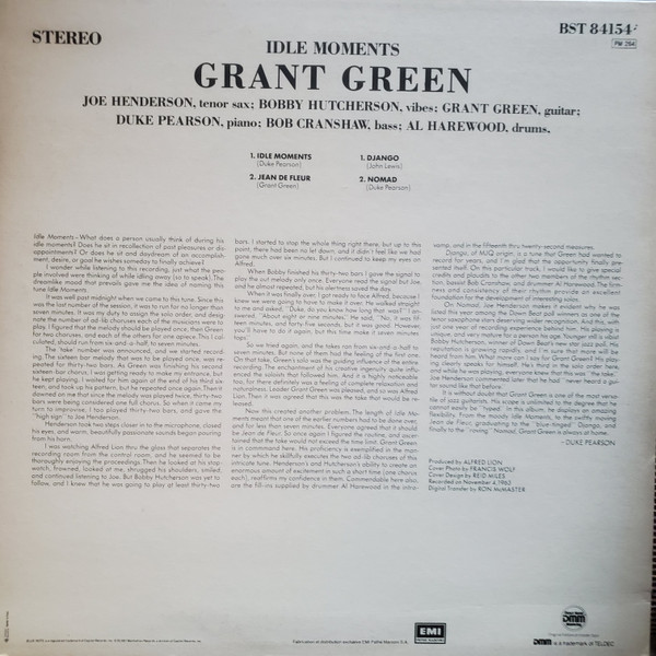 Grant Green - Idle Moments | Blue Note (BST 84154) - 2