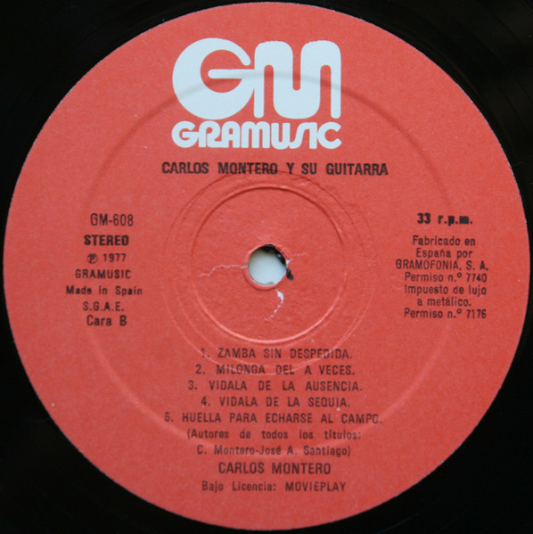 Carlos Montero - Carlos Montero Y Su Guitarra | Gramusic (GM-608) - 4