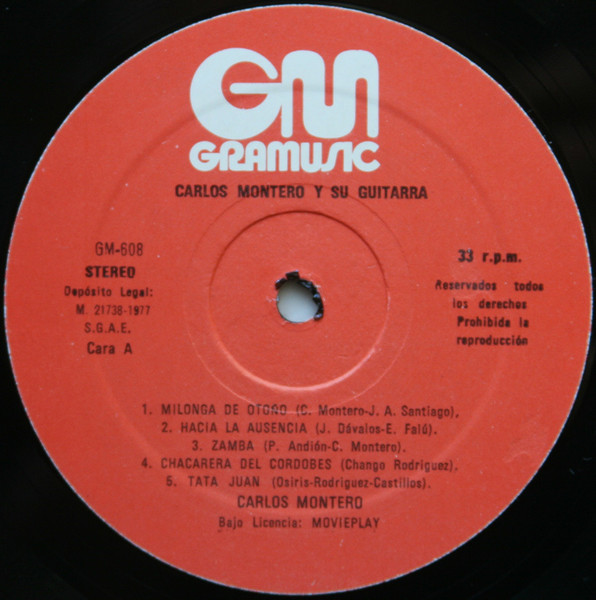 Carlos Montero - Carlos Montero Y Su Guitarra | Gramusic (GM-608) - 3