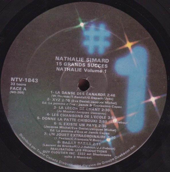 Nathalie Simard - 15 Grands Succès De Nathalie Vol. 1 [Vinyl] | Les Disques N°1 (NTV-1843) - 3