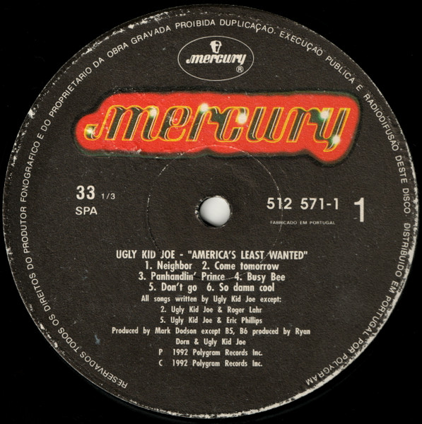 Ugly Kid Joe - America's Least Wanted | Mercury (512 571-1) - 3