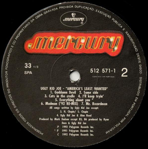 Ugly Kid Joe - America's Least Wanted | Mercury (512 571-1) - 4