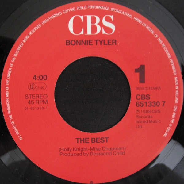 Bonnie Tyler - The Best | CBS (CBS 651330 7) - 3