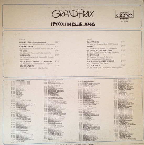 I Piccoli In Blue Jeans - Grand Prix | Durium (BL 7176) - 2