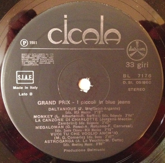 I Piccoli In Blue Jeans - Grand Prix | Durium (BL 7176) - 3