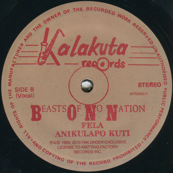 Fela Kuti & Egypt 80 - Beasts Of No Nation | Knitting Factory Records (KFR2043-1) - 3