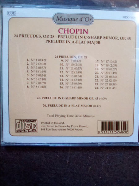 Frédéric Chopin - 24 Preludes, Op. 28 - Prelude In C-Sharp Minor, Op.45 / Prelude In  A-Flat Major | Musique d'Or (MDO 1009) - 2