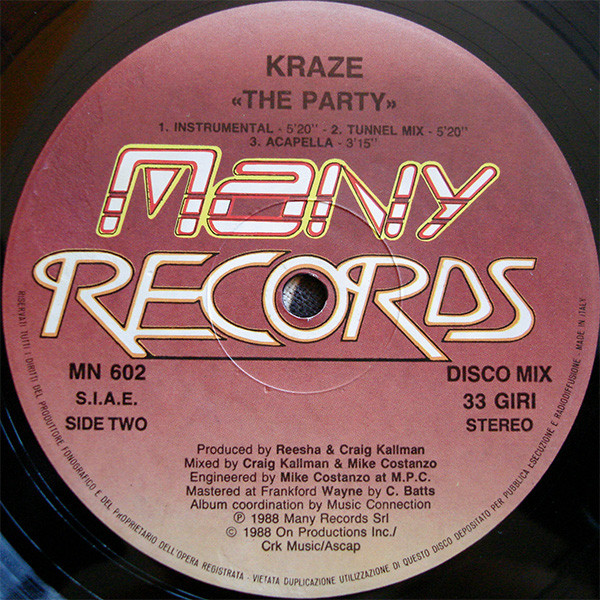 Kraze - The Party | Many Records (MN 602) - 3