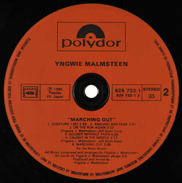 Yngwie J. Malmsteen's Rising Force - Marching Out | Polydor (825 733-1) - 4 Yngwie J. Malmsteen's Rising Force - Marching Out | Polydor (825 733-1) - 4