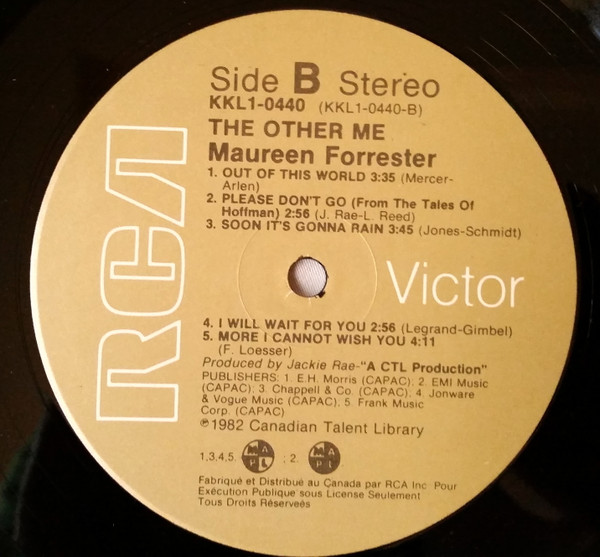 Maureen Forrester - The Other Me | RCA Victor (KKL1-0440) - 4 Maureen Forrester - The Other Me | RCA Victor (KKL1-0440) - 4