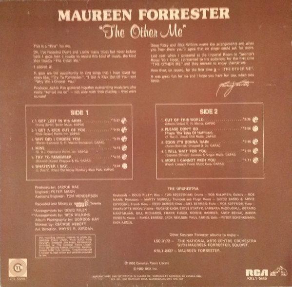 Maureen Forrester - The Other Me | RCA Victor (KKL1-0440) - 2 Maureen Forrester - The Other Me | RCA Victor (KKL1-0440) - 2
