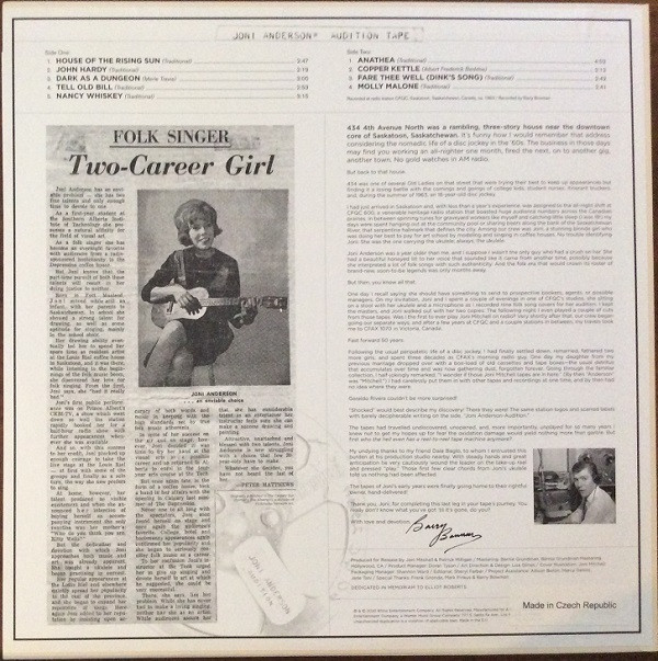 Joni Mitchell - Early Joni - 1963 LP | Rhino Records (R1 643344) - 2 Joni Mitchell - Early Joni - 1963 LP | Rhino Records (R1 643344) - 2
