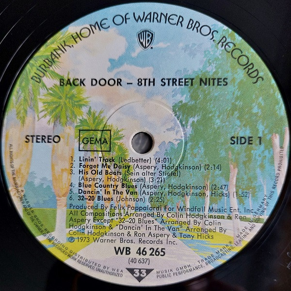 Back Door - 8th Street Nites | Warner Bros. Records (WB 46 265) - 4