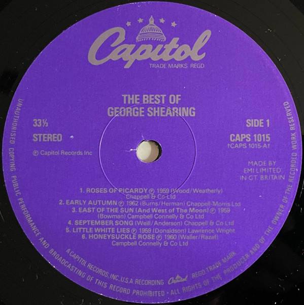 George Shearing - The Best Of George Shearing | Capitol Records (CAPS 1015) - 3