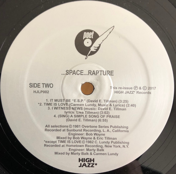 Potter And Tillman - ...Space...Rapture | High Jazz* Records (HJLP002) - 2 Potter And Tillman - ...Space...Rapture | High Jazz* Records (HJLP002) - 2